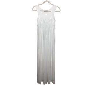 Fighting Eel White Empire Waist Long Maxi Dress Hawaii Women’s Sz Small